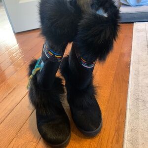 Oscar Sport Black Multi Apres Ski Boots sz 39